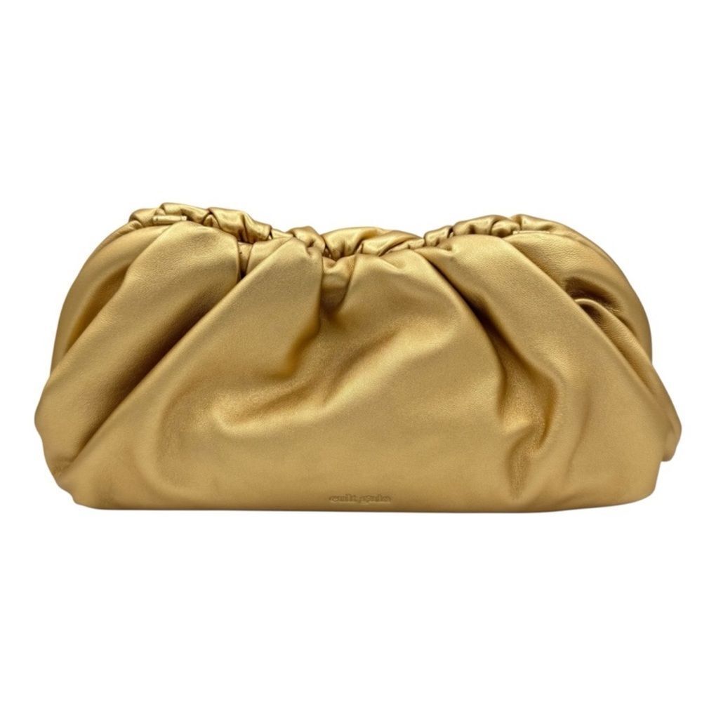 NWT Cult Gaia Dulce Shoulder Leather Bag Brass Gold - Picture 5 of 8